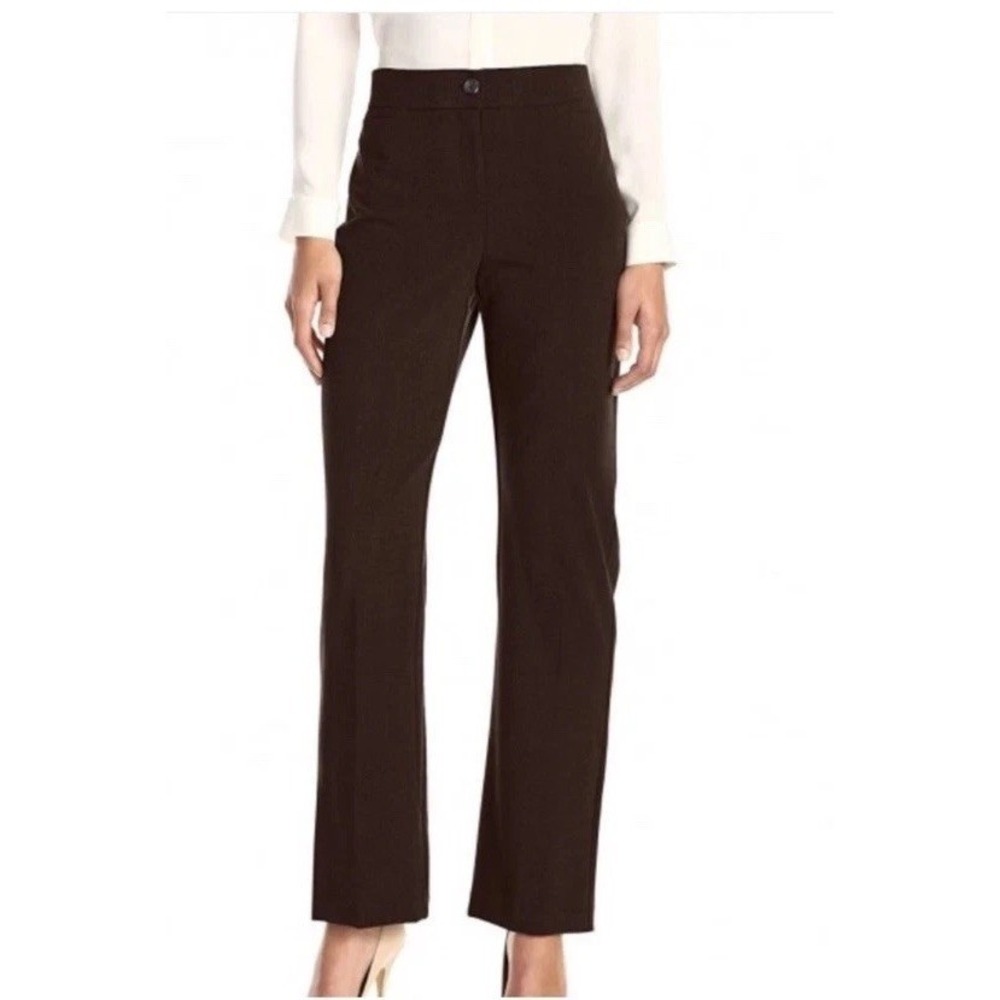 Briggs New York Women The Slimming Solution Pant Boot Leg Brown Size 10P Petite